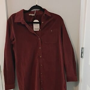 Rust Button-Up Dress